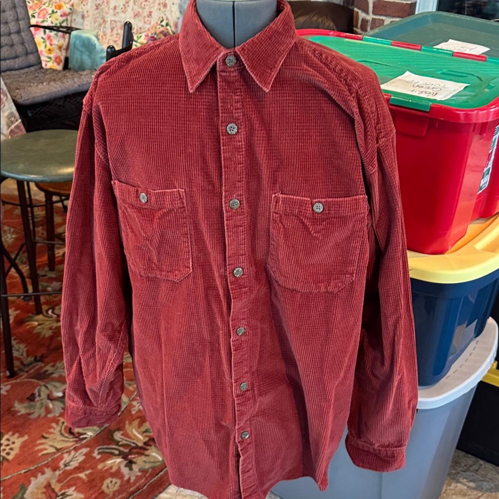The Territory Ahead Rust Corduroy Shirt Men XL